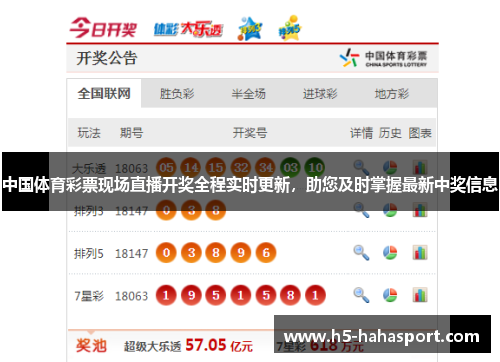 中国体育彩票现场直播开奖全程实时更新，助您及时掌握最新中奖信息